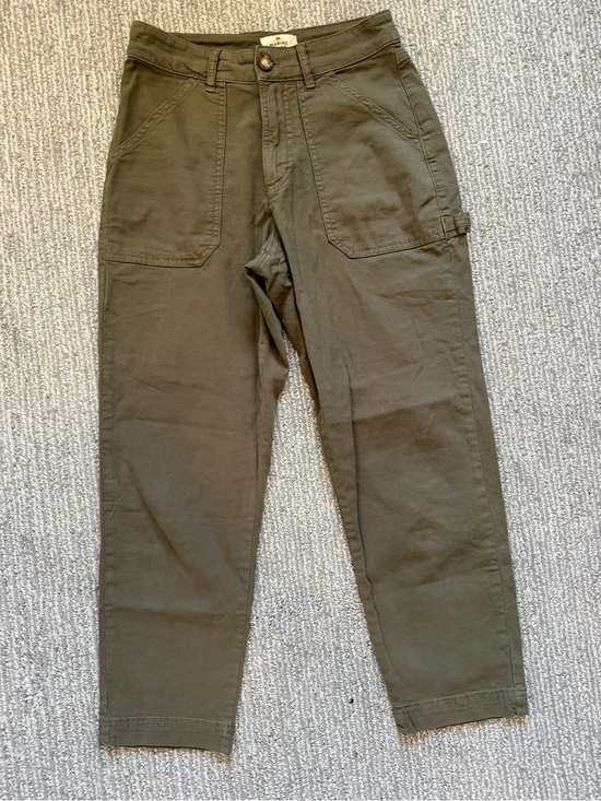 Marine Layer Pants - Marine Layer Utility Carpenter Pants Olive Green Cotton Stretch Size 4 Straight